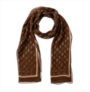 JIMMY CHOO Silk JC Monogram Scarf
